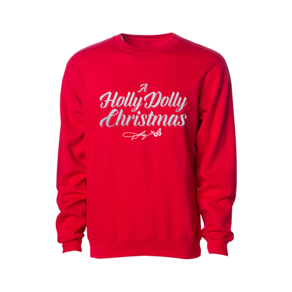 A Holly Dolly Christmas Script Red Crewneck