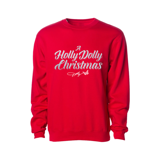 A Holly Dolly Christmas Script Red Crewneck